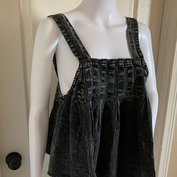 Free People Marina Pleated Denim Tank Top - Picture 6 of 12